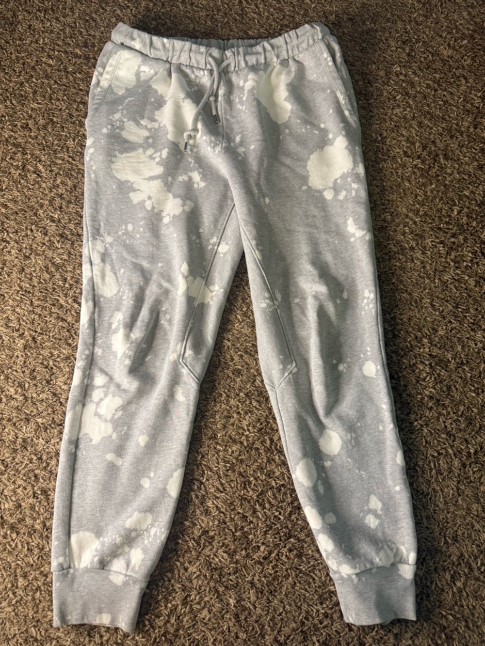 FRAME Gray Bleach Splatter Jogger Sweatpants Size Small